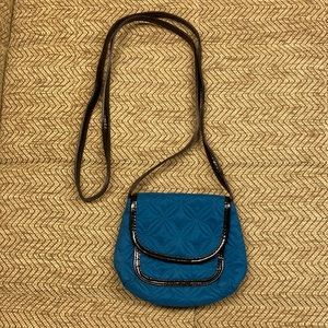 Avon Blue Quilted Fabric Cross-Body Bag